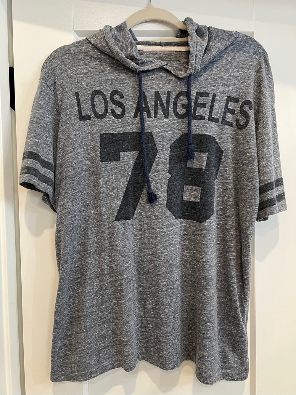 Los Angeles 78 Gray Hooded Jersey Shirt